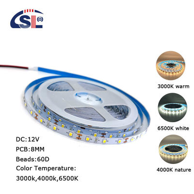 12V 60LEDs/m 2700K-3000K Eenkleurig SMD 2835 Warm White Led Backlight Strip Light