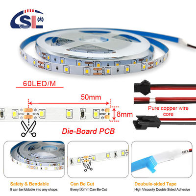 Flexibel DC12V24V 8mm10mm 60leds 3000K Warm White Die-Board SMD2835 voor Hotelverlichting