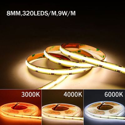 IP20 DC12V24V 8mm10mm Breedte 480Leds 3000K4000K6500K Flexible COB Led Strip Light voor buiten- en binneninrichting