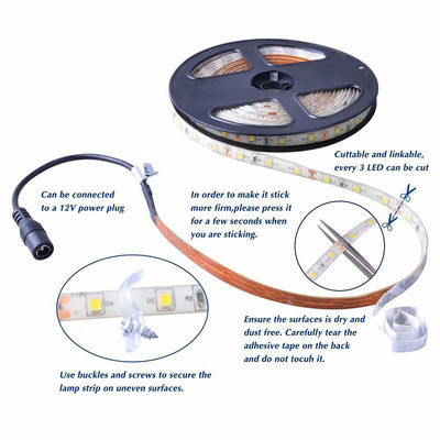 3000K 4000K 5V 8mm 120leds IP65 Waterdicht SMD2835 LED Strip Light met IP65 rating