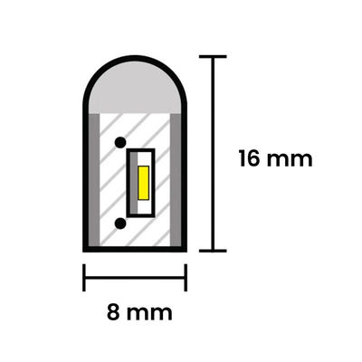 Hotel Populair Silicone Neon Flex Roze LED Neon Flex DC 12V IP65 Waterdicht 8x16mm 120 LEDs/M