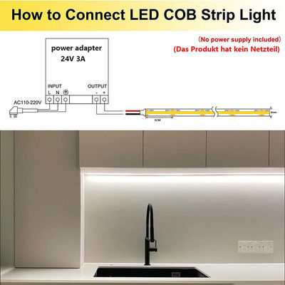 LED-striplicht 8mm10mm 480leds 3000K4000K6500K Warm natuurlijk wit flexibel COB-licht