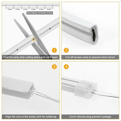 Ondersteuning Dimmer Warm White Neon Flex 3000K Mini 24V 4x10mm IP65 Waterdicht 168 LED's/m