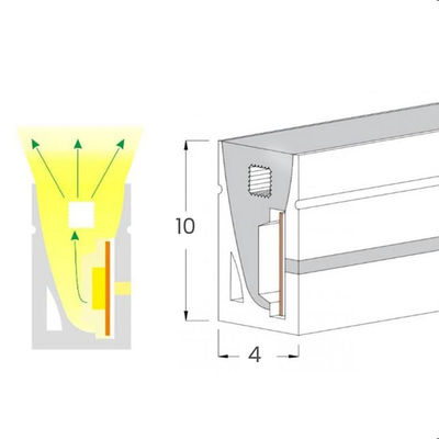 Ondersteuning Dimmer Warm White Neon Flex 3000K Mini 24V 4x10mm IP65 Waterdicht 168 LED's/m