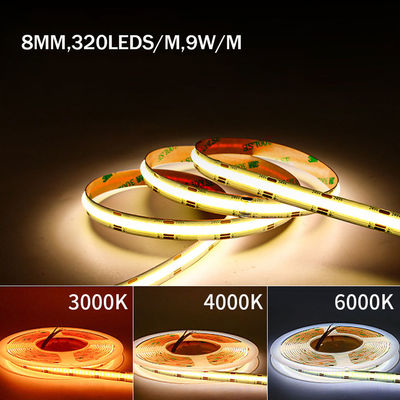 Waterdichte aanpassing DC12V24V 8mm10mm Breedte 3000K 6500K CCT COB LED Strip Light