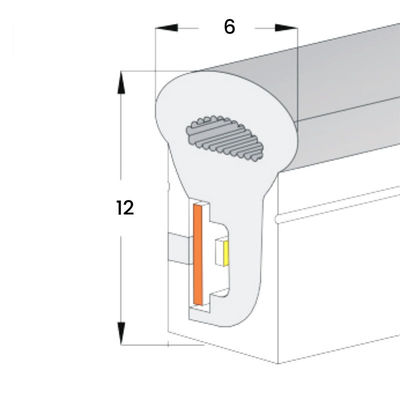 Neutrale witte 120LED's/m Koelwitte LED Neon Flex IP65 Waterdicht DC 12V 6x12mm Volledige set