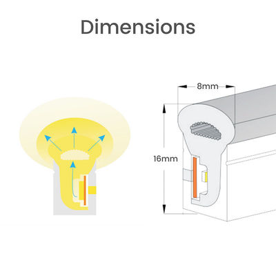 Neon Flex DC 12V IP65 waterdicht 8x16mm 120 LEDs/M Volledige set 12V voor energie-operatie