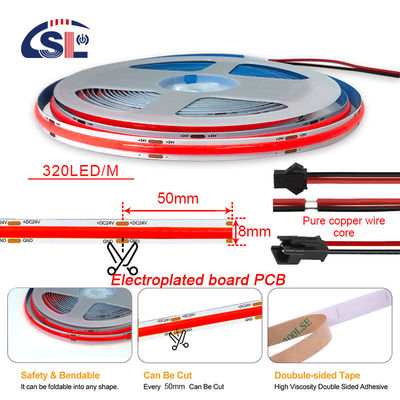 Plastic Material COB Led Strip Light met hoog lumen en werktemperatuur -20 50C