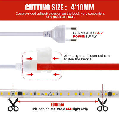 115lm/w 110v220v 8mm 320leds 6500K Wit CE RoHs Ra80 flexibele elektroplate SMD2835 Led Strip Light