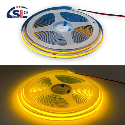 Hotel House COB LED Strip Light CE RoHs IP20 Ra90 8mm Breedte 12V 24V Gouden Geel