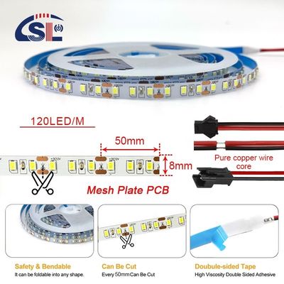 Flexibel ontwerp 8mm 120leds 4000K Natural Mesh Plate flexibel SMD2835 Led Strip Light