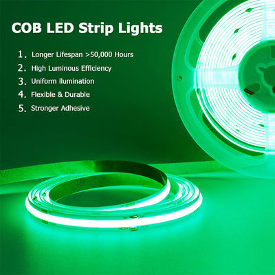 DC12V24V 480LEDs Ra90 8mm10mm Breedte Groen Flexibel COB LED Strip Licht voor verlichting