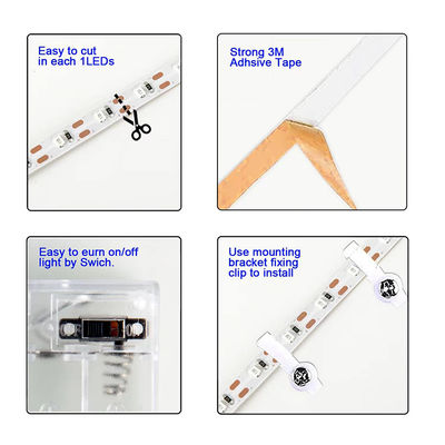 Interieur decoratie 3000K/4000K/6500K Flexible Electroplate SMD2835 LED Strip Light 5V 8mm 120LED's