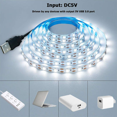 120LED's/m 5V 8mm 6500K Witte One Cut Flexible Electroplate SMD2835 LED Strip Light