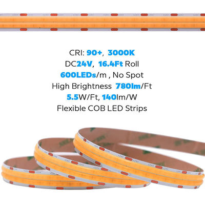 2- DC12V24V 8mm 320Leds 3000K Warm COB Led Strip Light voor kast slaapkamer keuken verlichting decoratie
