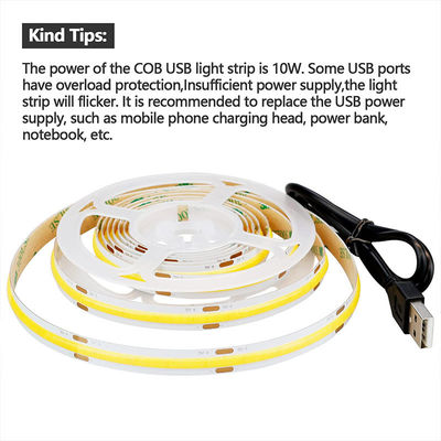 Hotel 5V 8mm 320leds 4000K Natuurlijke 1cm één snit IP65 Waterdicht Elektroplate flexibel COB Led Strip Light