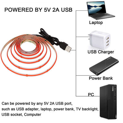 12V Dimmable Red COB LED Strip Light voor binnen- en buitenversiering 8mm 320 LED's