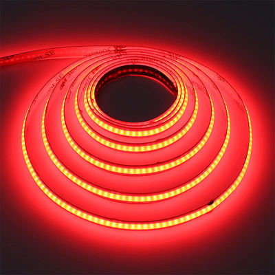 12V Dimmable Red COB LED Strip Light voor binnen- en buitenversiering 8mm 320 LED's