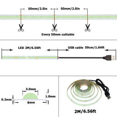 12v24v 8mm 320leds Ice-Blue flexibel COB Led Strip Light voor verlichting en circuitontwerp