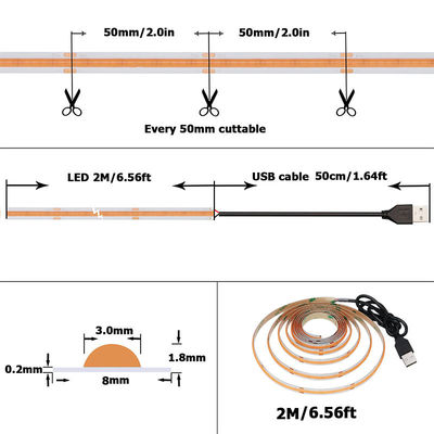12v24v Wifi Control Mode 8mm 320leds Purple High Brightness COB Led Strip Light 0,06kg