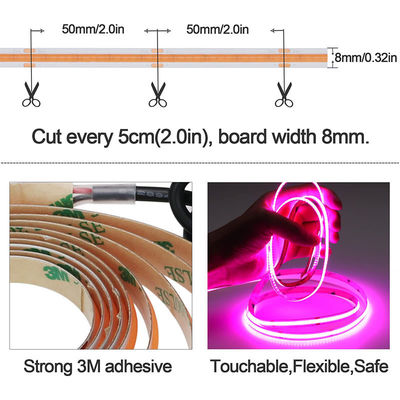 12v24v Wifi Control Mode 8mm 320leds Purple High Brightness COB Led Strip Light 0,06kg