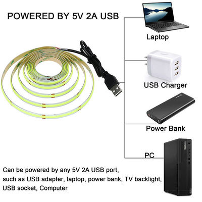 Groen COB Led Strip Light 8mm 320leds 12v24v voor buiten en binnen lange levensduur
