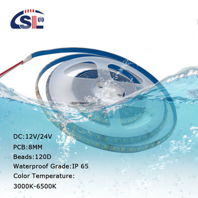 Lichtstrengen met kleurweergave-index Ra 80 5M/R DC12V 8MM 120 Perlen 10W/M 6500k