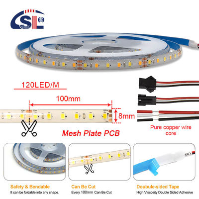 Lichtstrengen met kleurweergave-index Ra 80 5M/R DC12V 8MM 120 Perlen 10W/M 6500k