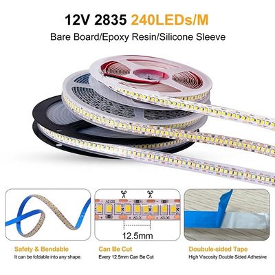Waterdichte LED-strook 12V 24V Wit Warm Wit 2835 120LED's/m voor buitentuin