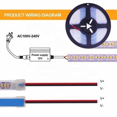 Waterdichte LED-strook 12V 24V Wit Warm Wit 2835 120LED's/m voor buitentuin