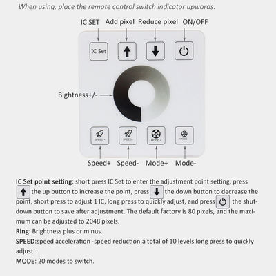 Draadloos RF touchpaneel LED-lichtcontroller voor monochrome tweekleurige en RGB-lichten