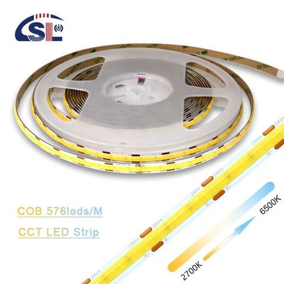 Flexible Ribbon 576 LEDs/m 12V 24V DC 2 Wire CCT COB Strip Light voor verlichtingsprojecten