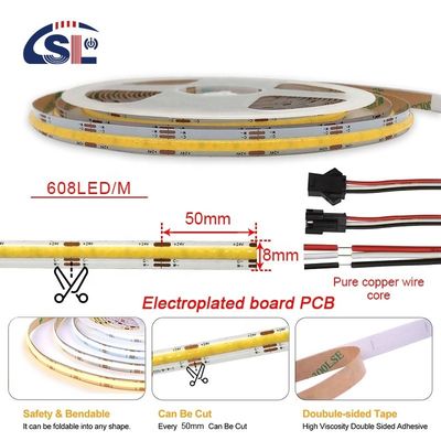 Flexible Ribbon 576 LEDs/m 12V 24V DC 2 Wire CCT COB Strip Light voor verlichtingsprojecten