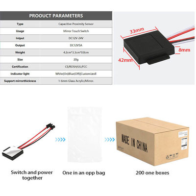 12V 24V 3A LED spiegel aanraaksensor Schakelaar voor 1-6mm kwik spiegel enkel drie kleur