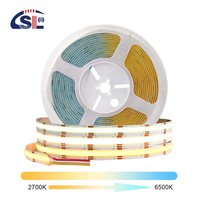 12v24v 8mm 608leds 3000K 4000K 6500K CCT Elektroplate Dual Color COB Led Strip Light