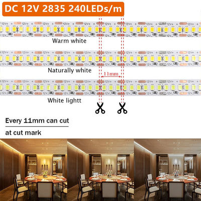120 LED's Double Row LED Strip voor Hotel Badkamer Spiegel 12V 5MM 2835 Spiegel Warm Wit