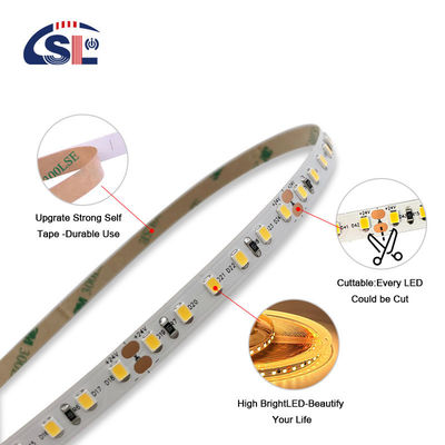 IP20 2835 SMD Single Color LED Strip Light 120 Led 12V 24V 8W Lage Spanning 3M voor spiegel