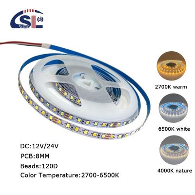 4000K CCT 8mm Breedte LED Flexible Strip Light 12V 120leds/m voor Home Lighting Solution