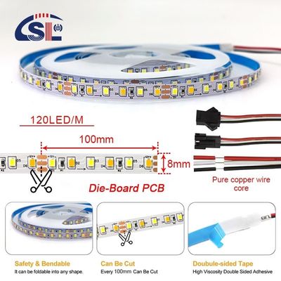 4000K CCT 8mm Breedte LED Flexible Strip Light 12V 120leds/m voor Home Lighting Solution