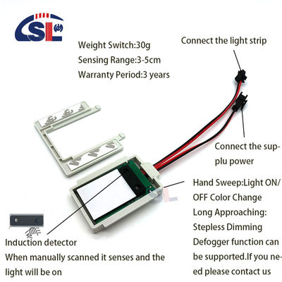 DC12V Single/Three Color Hand Sweep Badkamer LED-verlichting Aan/Uit Dimmer Sensor Switch
