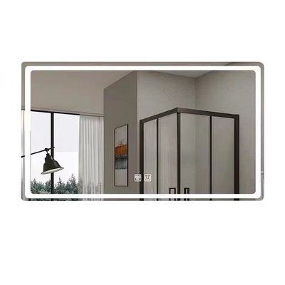 Vierkante wand gemonteerde LED badkamerspiegel met lichten 3000-6000K Dimming Anti-fog