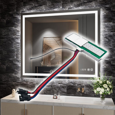 LED-spiegeldefoeger met tijd-temperatuurdisplay aanraaksensor staploze dimmerschakelaar 5A 60W