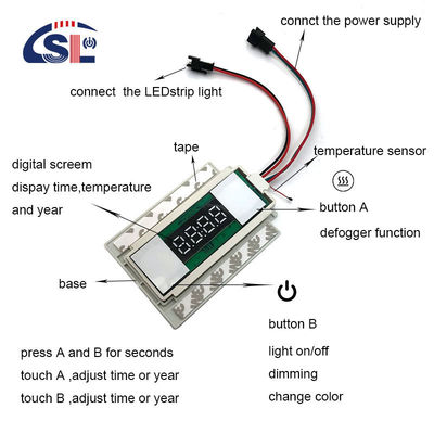 Tijd Temperatuur Display LED Licht Spiegel Touch Sensor Staploze dimmer Schakelaar Of de slim Ja
