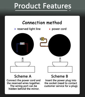 Touchscreen LED badkamerspiegel met grote sensor schakelaar en moderne design stijl