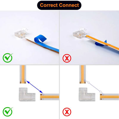 90 graden L-vormige kristallen gesp voor COB LED Strip Connector naadloos 2/3pin 5/8/10mm