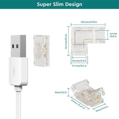 DIY Home Lighting Plastic 8mm 2 Pin SMD Cob Led Strip Connector voor modern design