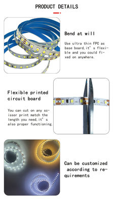 DC24V 12V SMD2835 Elektroplate PCB 120Ds 8mm Ra 80 12000K LED lichtstrook voor residentiële