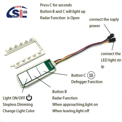 Aanpasbaar 12V/24V 5A 60W/120W Rader PIR Bewegingssensor Lichtschakelaar LED Lichtbron 1NO/1NC Schakelaar Combinatie Badkamer