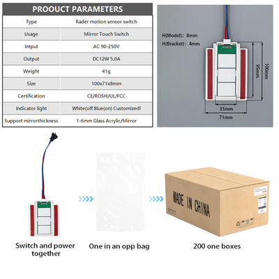 Aanpasbaar 12V/24V 5A 60W/120W Rader PIR Bewegingssensor Lichtschakelaar LED Lichtbron 1NO/1NC Schakelaar Combinatie Badkamer