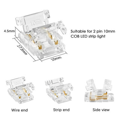 4-pins 10 mm LED-stripconnector Kristallen gesp Soldeerloze verlengterminaladapter